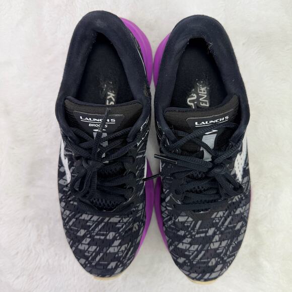 Brooks Launch 5 Women’s Running Shoes – Black/Purple Mesh – US 7.5B - Picture 8 of 11